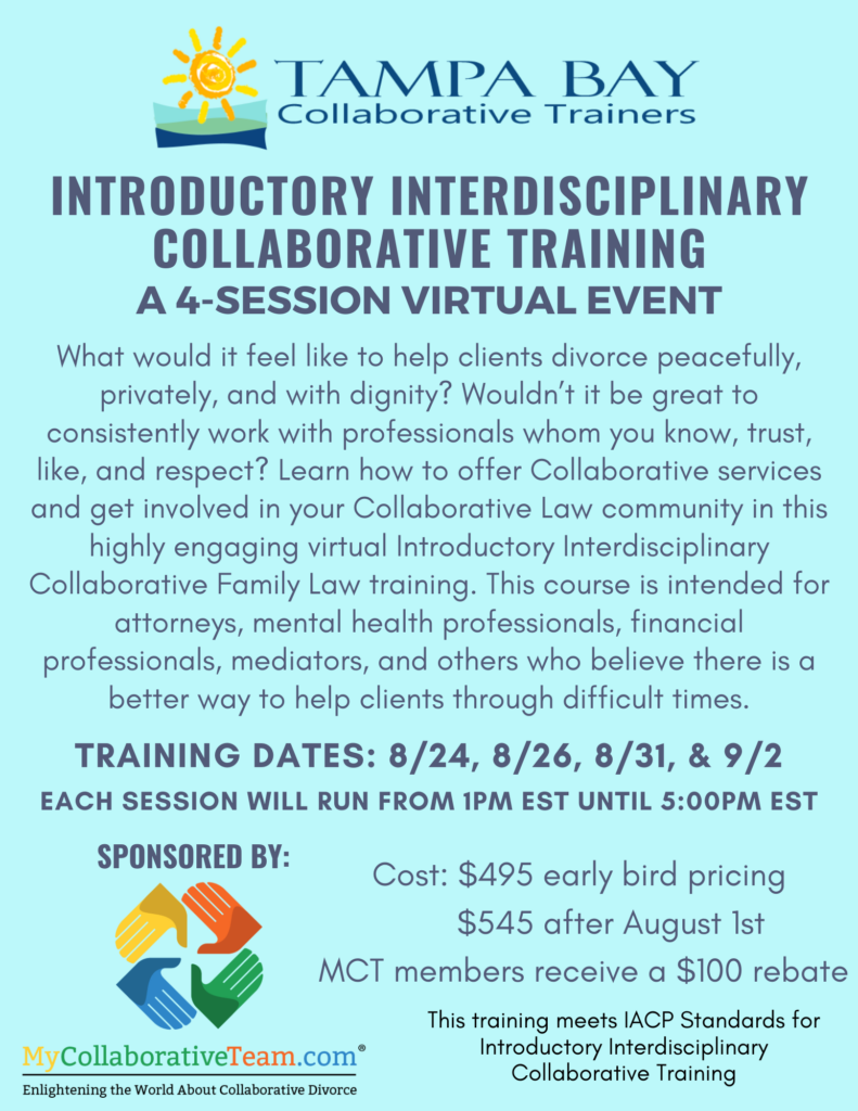 Virtual Introductory Collaborative Law Training August 2021 Family